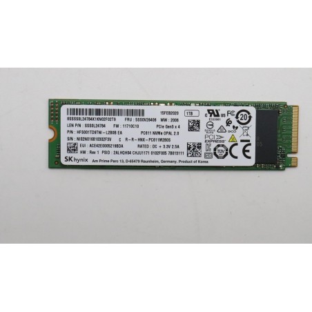 "Lenovo SSD M2 PCIe NVMe FRU SSD 1TB 5SS0V26406 - Ultra-Fast Performance & Reliability"